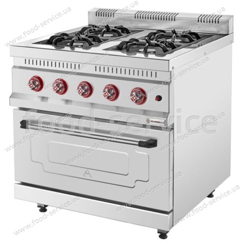 Плита газова Silver KZN-80 4-х конфорочна з газовою духовкою KZN-800